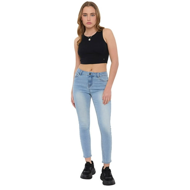 Jeans Mujer Básico Skinny 5 Bolsillos Azul Claro Corona