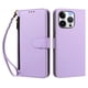 thumbnail image 1 of Funda Tipo Billetera para iphone15 Pro con Soporte y Bolsillo con Cierre Morado, 1 of 1