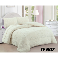 Mundo Shopping - Cobertor Texturizado En Diseño De Trebol Color Crema Dos Plazas