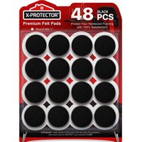 Almohadillas De Fieltro X-Protector Para Muebles, 48 Unidades, 1 Pulgada, Color Negro