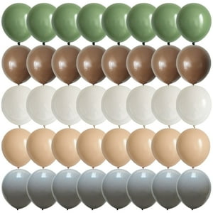 Globos Pagicoday, Verde Salvia, Marrón, Blanco Y Gris, 25 Cm, 50 Unidades