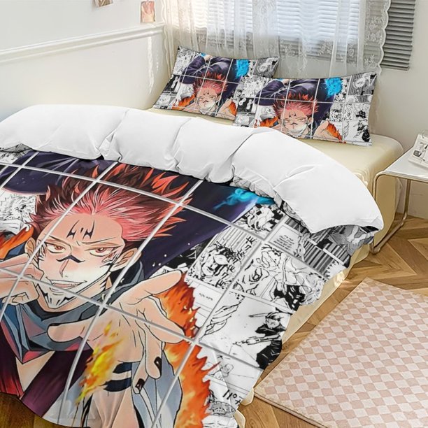 Jujutsu Kaisen Anime Home Bed 3-piece Set Classic Japanese Anime Polyester Wash Student Dormitory Set