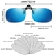 thumbnail image 2 of Gafas de sol polarizadas abatibles con clip, antirreflejo, con lentes de espejo UV 400, aptas para gafas graduadas, para pescar y conducir (azul y naranja), 2 of 6
