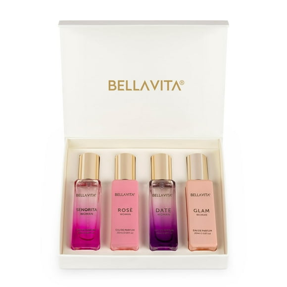 Set de perfume Bella Vita Luxury Eau De Parfum para mujer, 4 x 20 ml