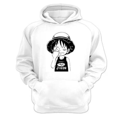 Genérico - Polerón Canguro Luffy Blanco Talla Xs Unisex