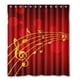 thumbnail image 1 of Cortina de ducha con notas musicales rojas y ganchos (66 x 72 pulgadas), 1 of 3