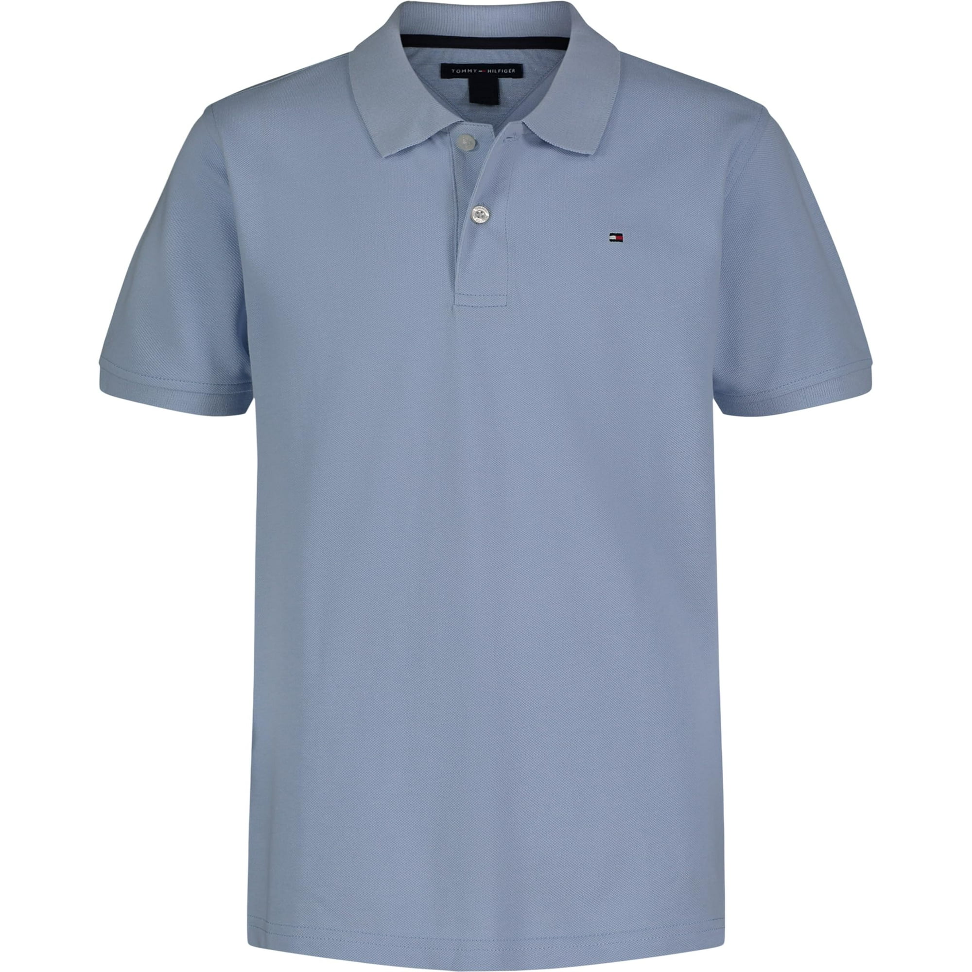 Polo Tommy Hilfiger Para Niños De Manga Corta, Color Azul Hiedra, 8 Años