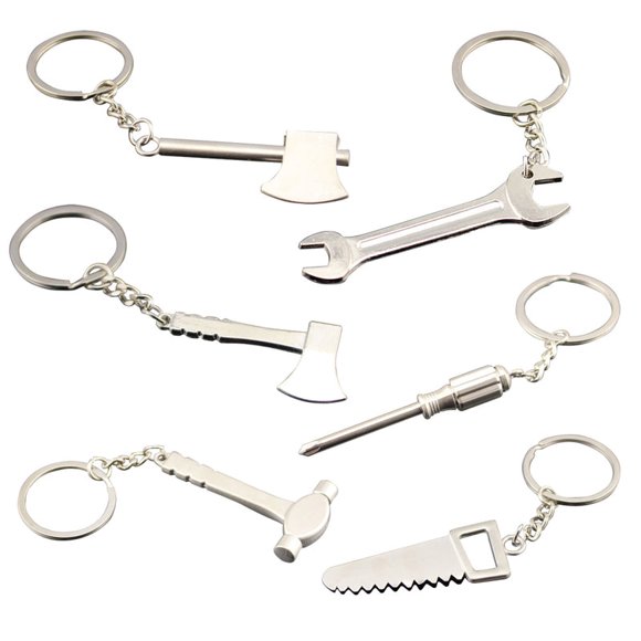 Llavero Home Plus de metal plateado (paquete de 48)