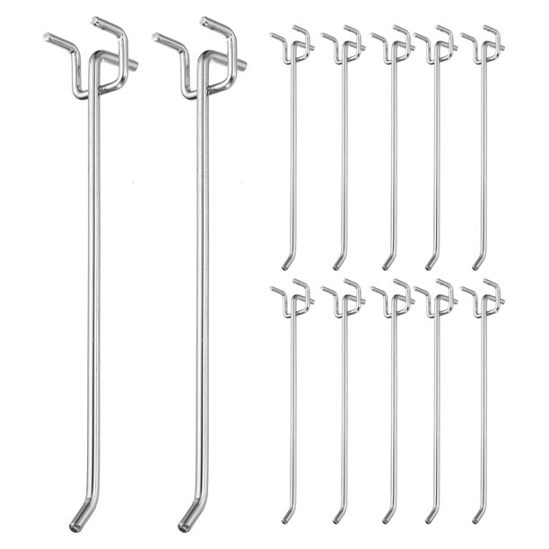 Uxcell 12 Pcs Ganchos para Tablero de Clavijas, Kit de Ganchos para Tablero de Clavijas de 7.9 Pulgadas Compatible con Tablero de Clavijas de 1/5" para Garaje