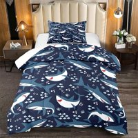 Milsleep - Juego De Cama Twin Tiburón Para Niños - 2Pcs Boys Sharks Bedding Set Twin Size