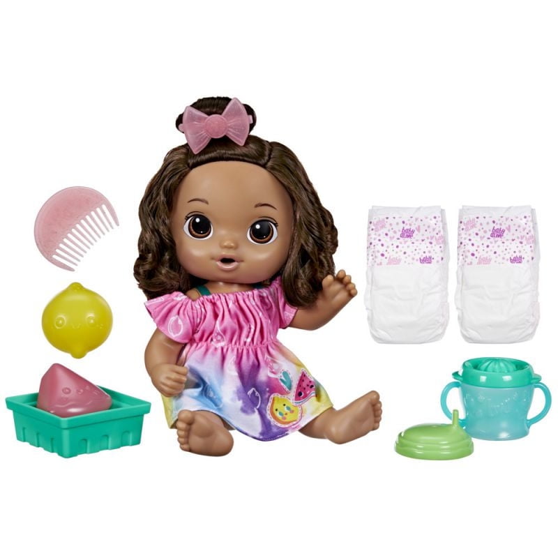Baby Alive - Muñeca Bebida De Frutas Limón Cabello Castaño