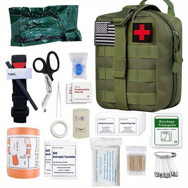 Tactical Trauma Survival First Aid Kit, Outdoor Tourniquet Bandage Emergency Supplies Kits For Camping, Boating, Hunting, Hiking, Home, Car, Earthquakes, Adventures