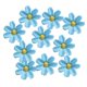 thumbnail image 2 of 50 piezas de la cabeza de flor artificial margarita de seda decoración de la boda azul, 2 of 3