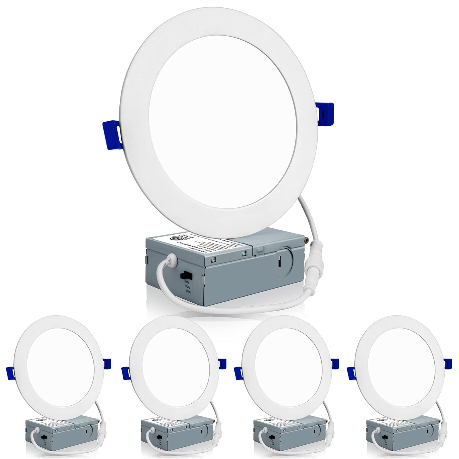 Lámpara Led Empotrable De Techo Meconard, 6 Pulgadas, 12 W, 1050 Lm, Paquete De 4