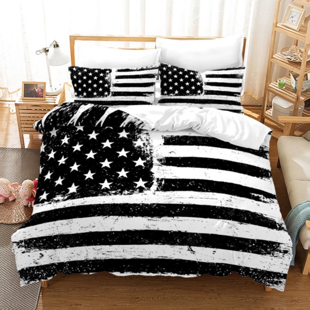 American Flag Bedding Set 3D Luxury Bed Linen Fashion Double Queen King Twin Full Size Teens Boys Duvet Cover Set Dropshipping