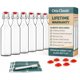 thumbnail image 1 of Otis Classic Clear Swing Top Glass Bottles, Plastic Caps, Set de 6, 1 of 3
