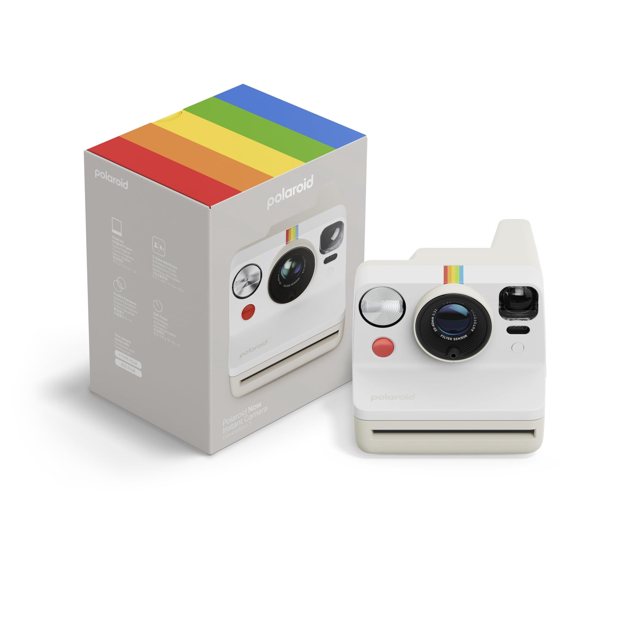 Cámara De Película Instantánea Polaroid Now, 3.ª Generación I-type, Blanca
