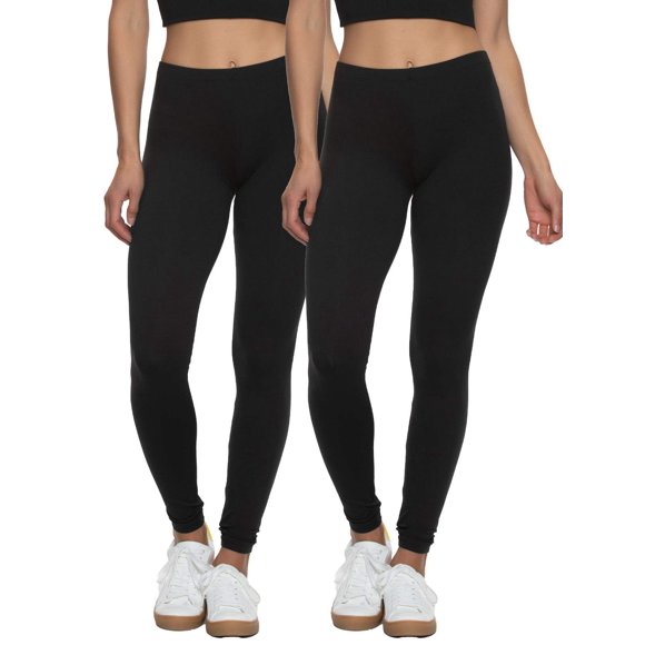Leggings Felina 2 Pares Negro Talla XL Suave Aterciopelado