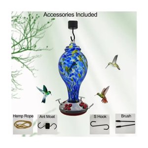 D&M - Comedero Para Colibríes Vidrio Soplado Exteriores1065 Ml