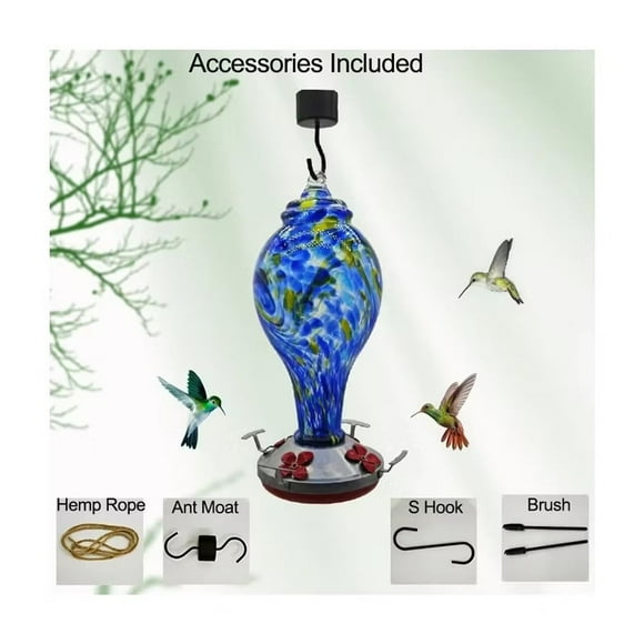 Comedero Para Colibríes Vidrio Soplado Exteriores1065 Ml