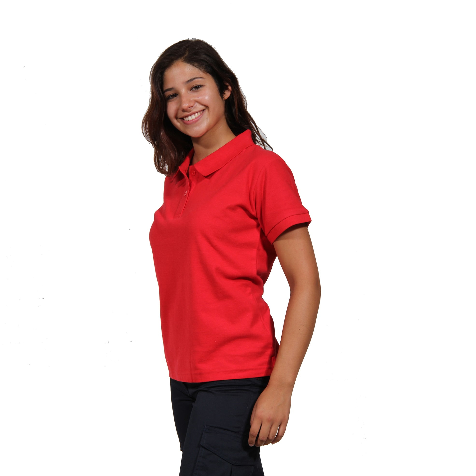 90 Grados - Polera Pique Mujer Manga Corta Rojo Protección Uv
