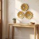 thumbnail image 2 of Set 3 Marcos De Espejos Decorativos Flor Para Pared Hogar dorado, 2 of 6
