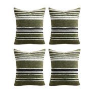 Genérico - Pack De 4 Fundas De Cojin Con Relieve 45X45Cm Verde