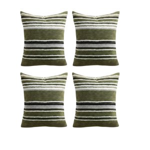 Genérico - Pack De 4 Fundas De Cojin Con Relieve 45X45Cm Verde
