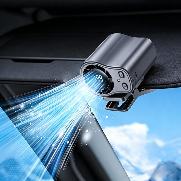 Ventilador clip coche LED 199 velocidades semi enfriamiento USB recargable coche trabajo