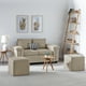 thumbnail image 1 of Sofá 2 cuerpos + 2 Pouf Sicilia Tela Beige, 1 of 8