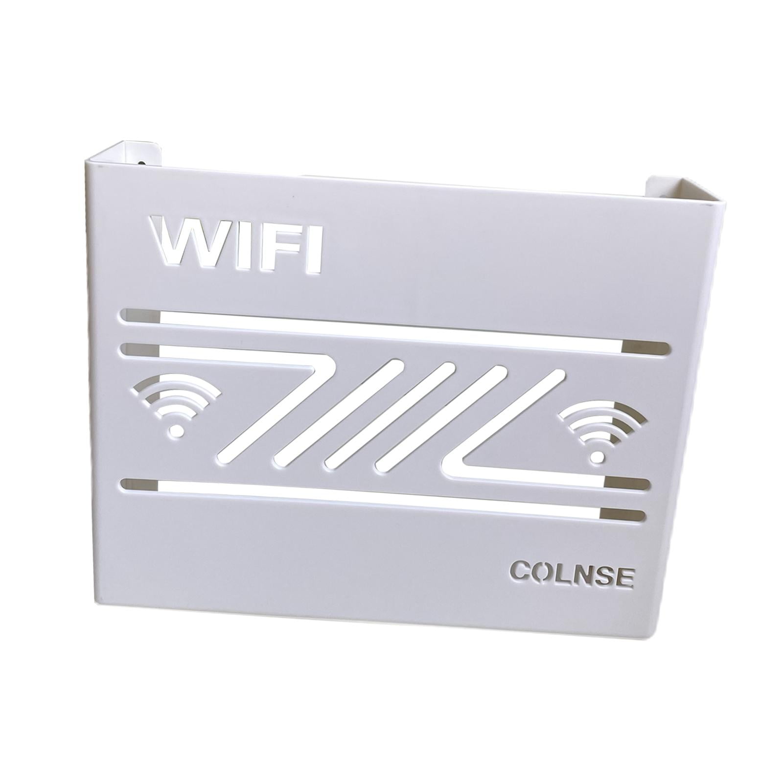 Magideal - Estante De Almacenamiento De Enrutador, Organizador De Almacenamiento De Cables Montado En La Pared, Estuche De Gestión De Cables, Estuche De Almacena Blanco