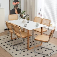 M&Ms - Dining Chairs Set Of 2, Velvet Rattan Side Accent Chairs With Chrome Legs, Modern Mid Century Breuer Designed Chairs, Upholstered Dining Living Room Kitchen Chairs