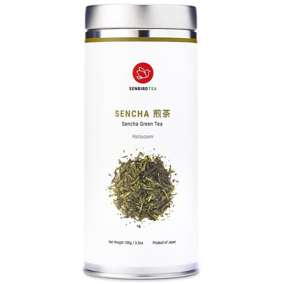 Té de hojas sueltas Senbird Premium Sencha de 100 g en lata hermética