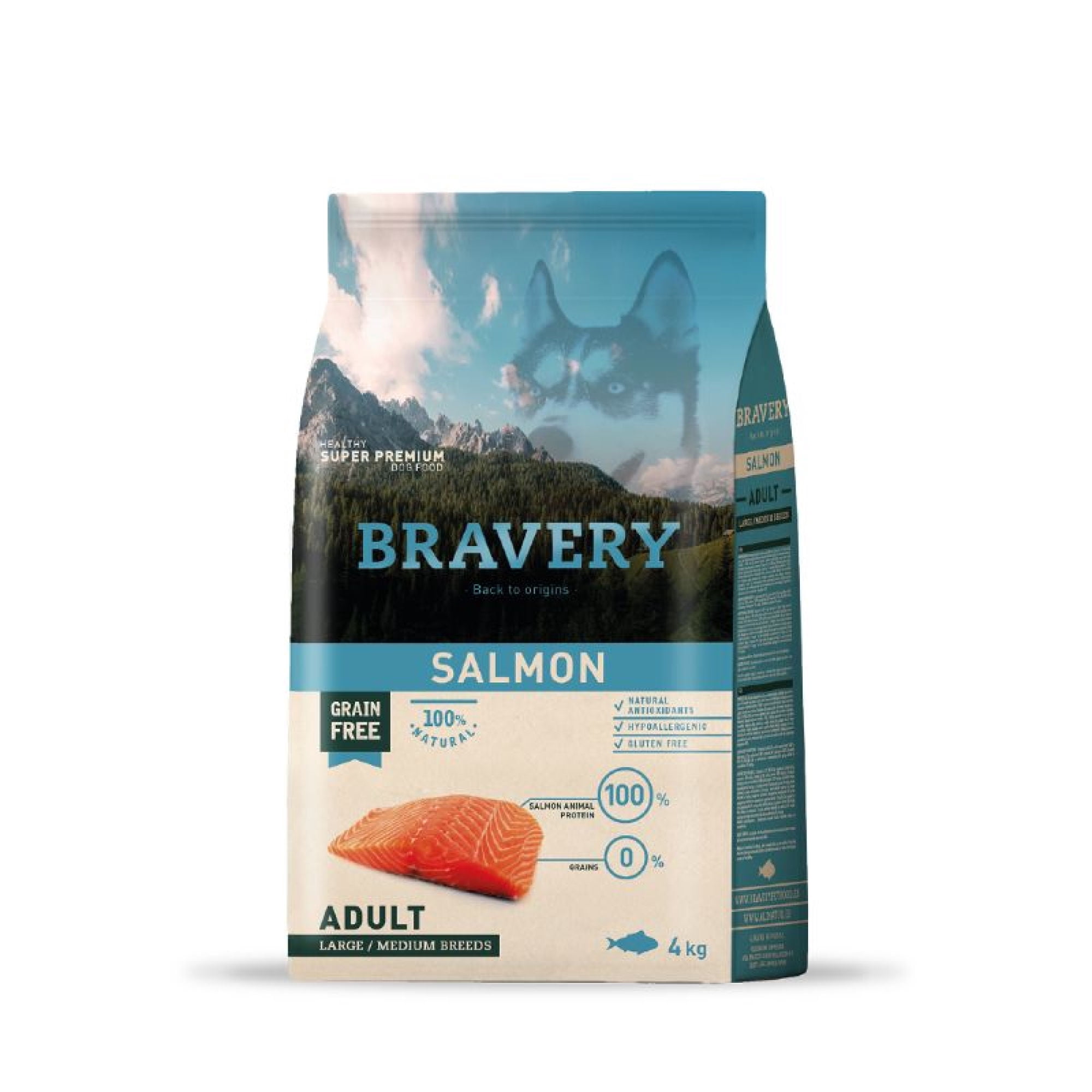 Alimento Super Premium Para Perros Adultos Razas Medianas y Grandes Sabor Salmón 4 kg