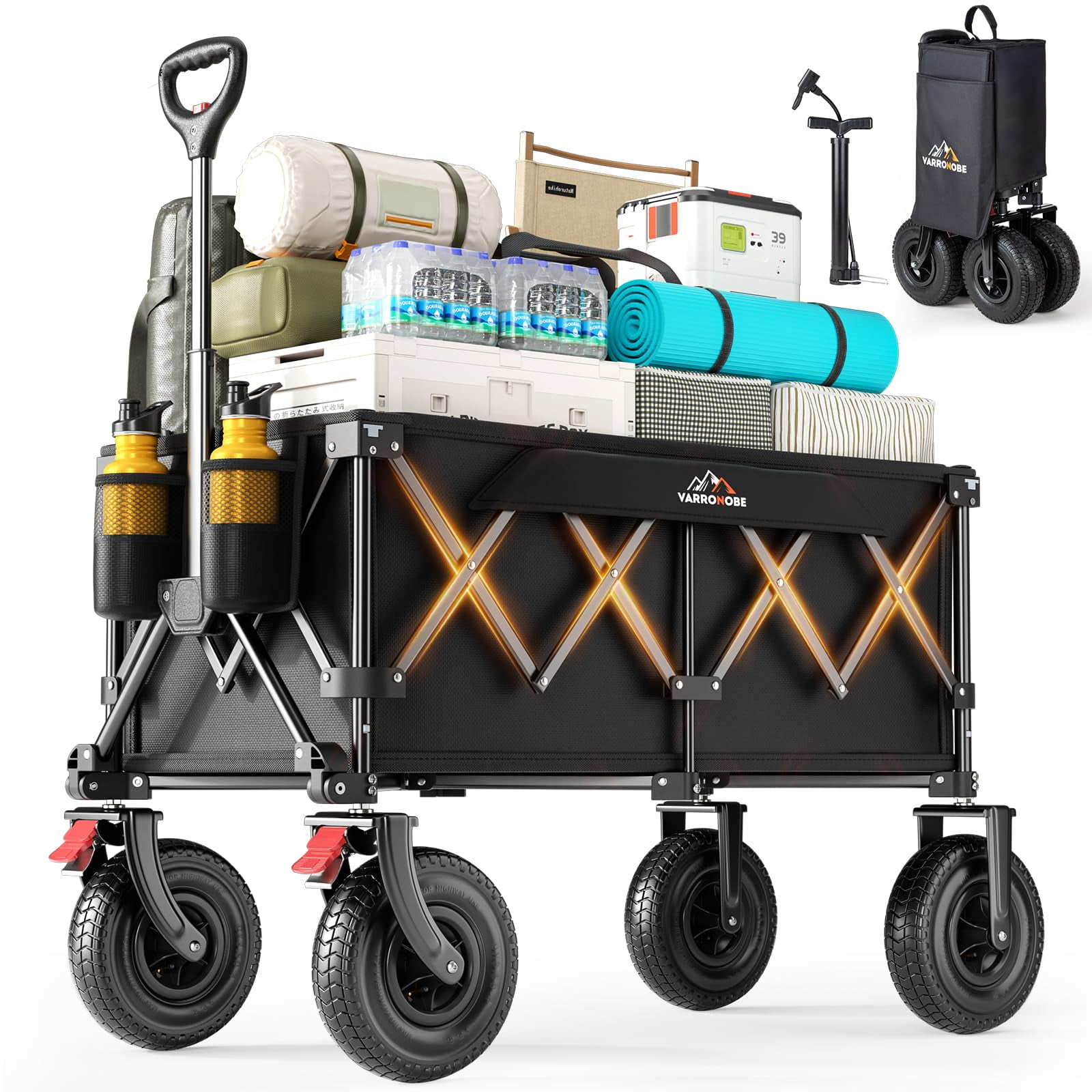 Carro De Playa Varronobe Con Ruedas De Goma 9 X 3" 159 Kg 200 L