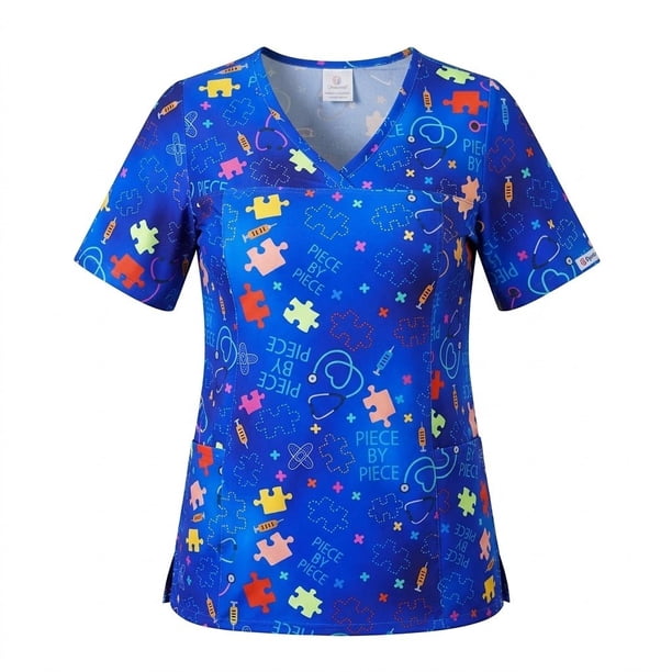 Delantal Mujer 2540 tela elasticada estampada Rompecabezas