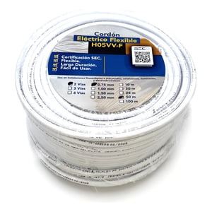 Cable Cordón Eléctrico Sil Flexible 2X0,75Mm2 50M Blanco Sec