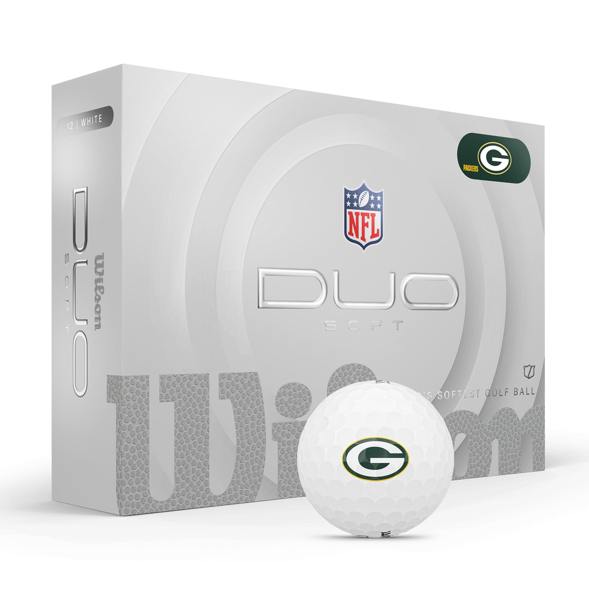Pelotas De Golf Wilson 2025 Duo Soft Nfl, Paquete De 12 Unidades, Green Bay