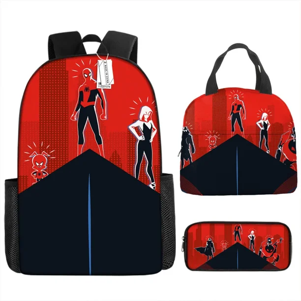 3pcs/set Disney Children 3d Cute Spider Man Design Backpack Stitch Boys Primary School Bag Kids Kindergarten Backpack Mochila