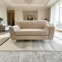 Muebles New - Sofa New Dos Cuerpos Beige Felpa