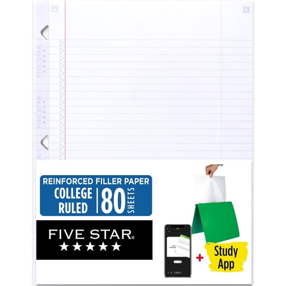 Papel suelto Five Star reforzado 8.5 x 11'' 80 hojas