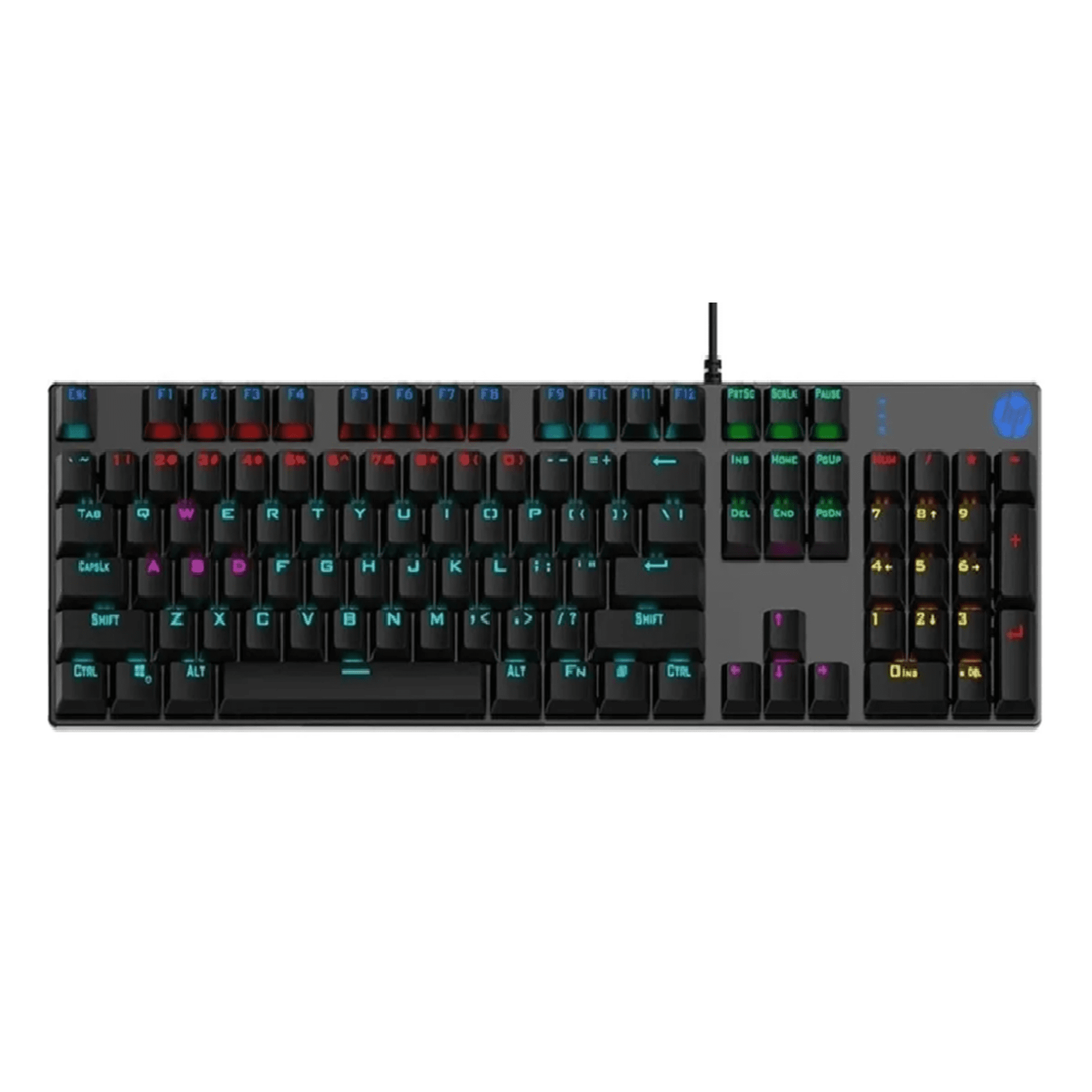 Genérico - Teclado Gamer Hp Plunger Qwerty Español Negro Rainbow