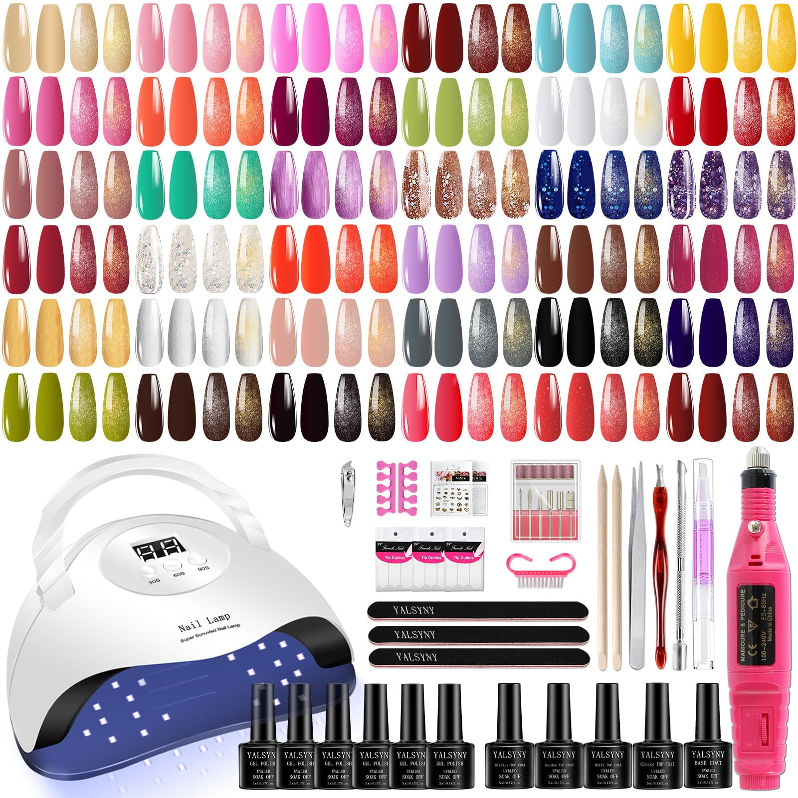 Kit De Esmalte De Uñas En Gel Yalsyny Con Lámpara Uv Y Broca