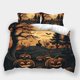 thumbnail image 2 of Halloween Style Skull Pumpkin Print Quilt Duvet Cover Set Home Textiles3-Piece Bedding Set, 2 of 5