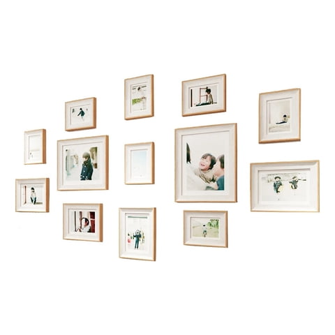 Genérico - Set Marcos Foto Decorativo Pared 13 Piezas Moderno Beige
