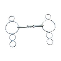 Magideal - Bocado De Acero Inoxidable Para Caballos, Suministros Ecuestres, Cuatro Anillos, Fácil De Controlar, Equipo Práctico Para El Entrenamiento De Caballos