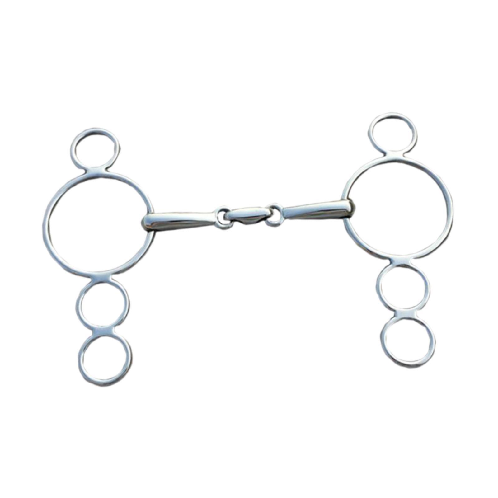 Magideal - Bocado De Acero Inoxidable Para Caballos, Suministros Ecuestres, Cuatro Anillos, Fácil De Controlar, Equipo Práctico Para El Entrenamiento De Caballos