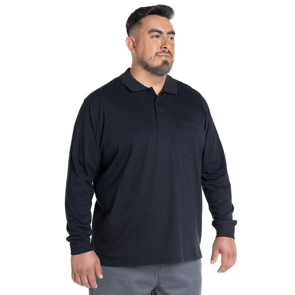 POLERA MANGA LARGA JERSEY CUELLO CAMISERO azul 4XL