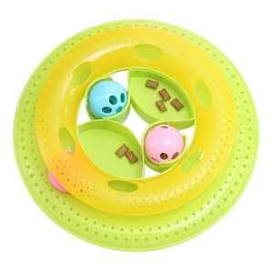 Total Upgrate - Plato Tazon De Comida Para Gatos Anti Ansiedad Con Pelotas