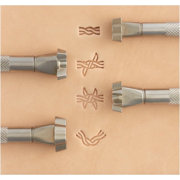 Juego de sellos de alambre de púas Tandy Leather – 4 piezas